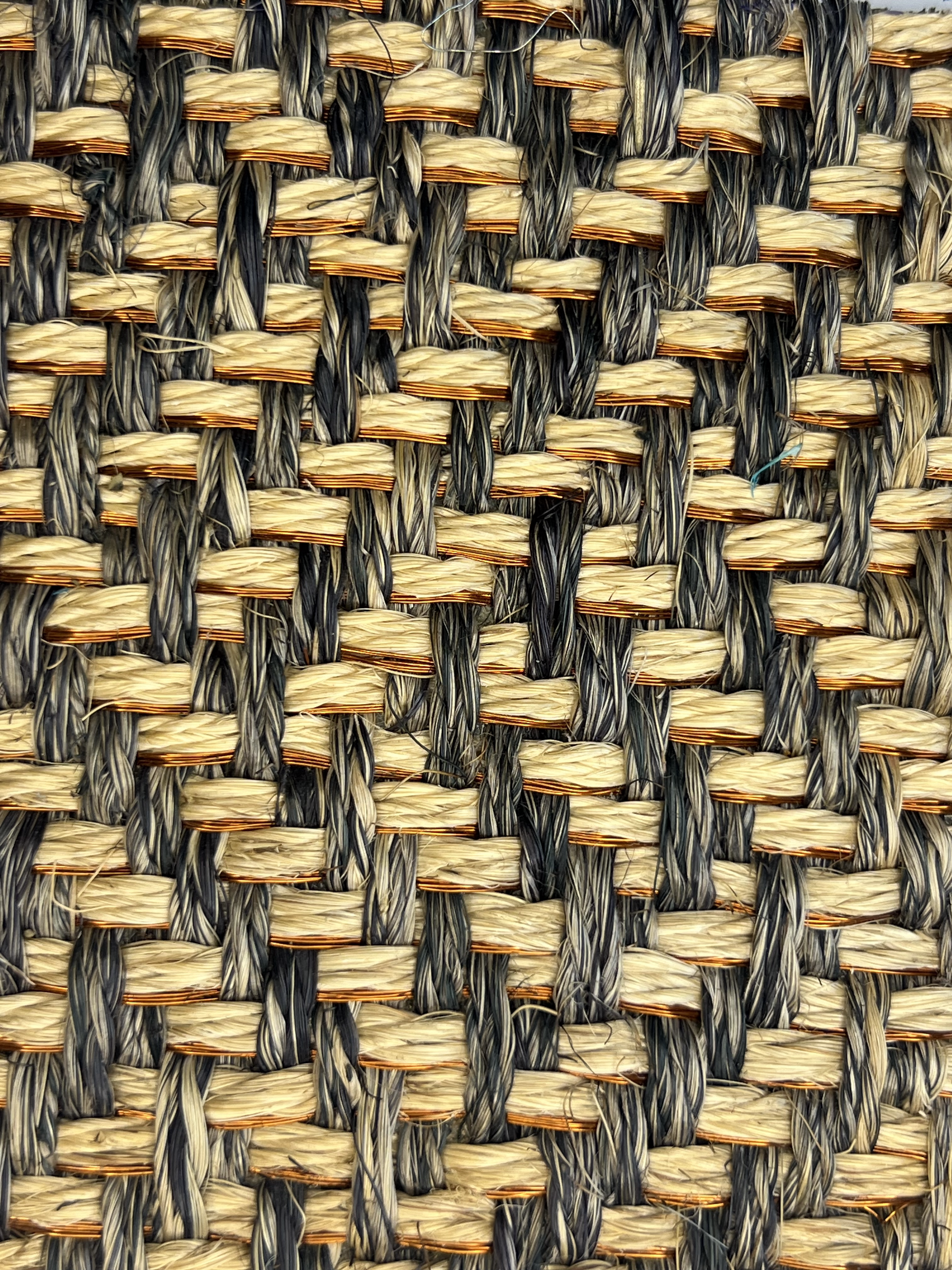 Tan and Cream Basketweave Area Rug
