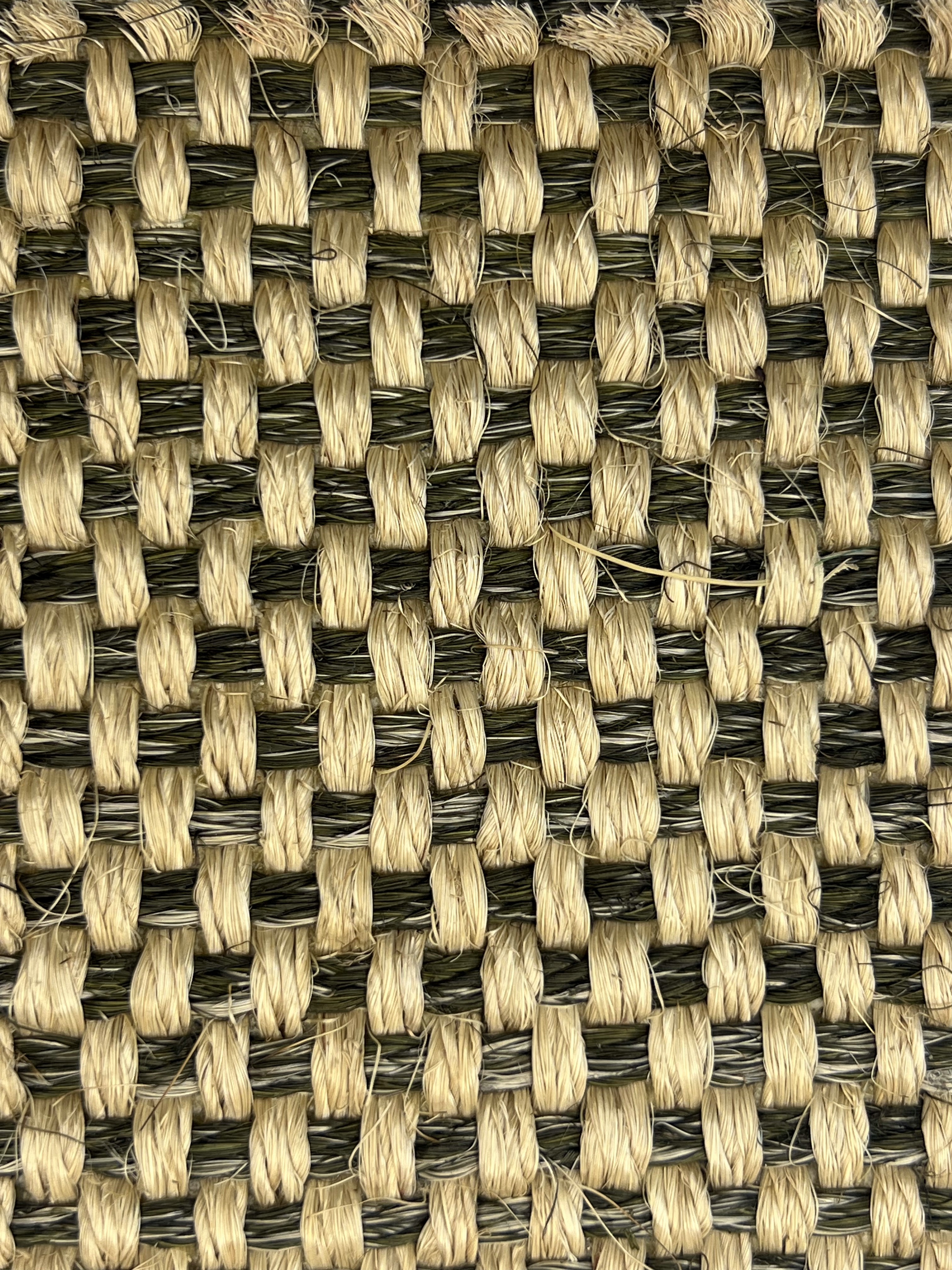 Green and Tan Checkered Weave Area Rug