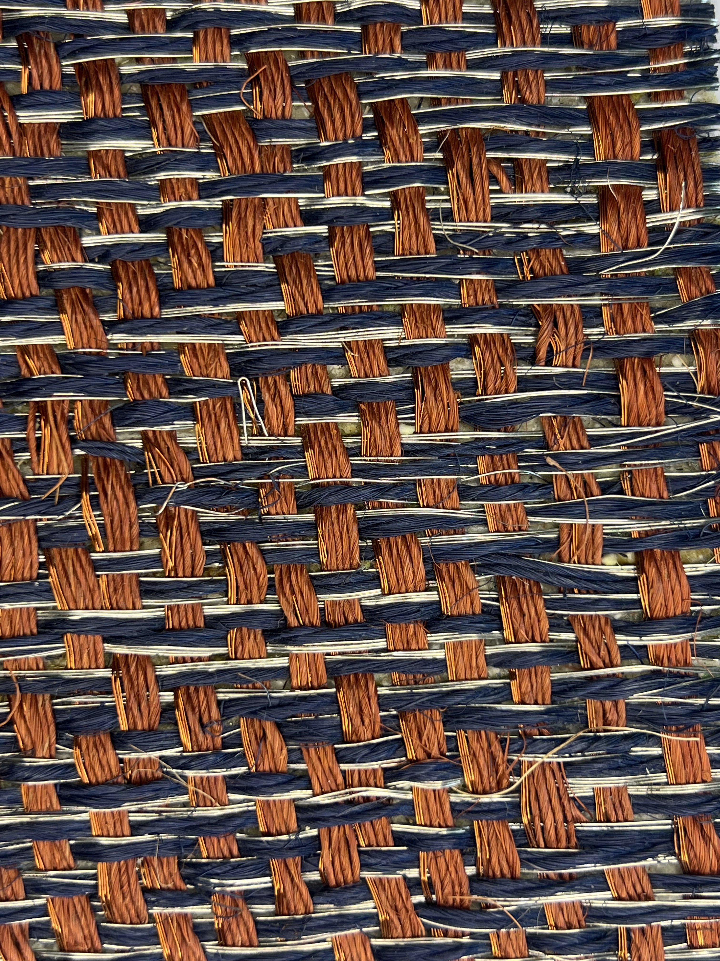 Multicolor Orange, Blue and Brown Flecked Weave Area Rug
