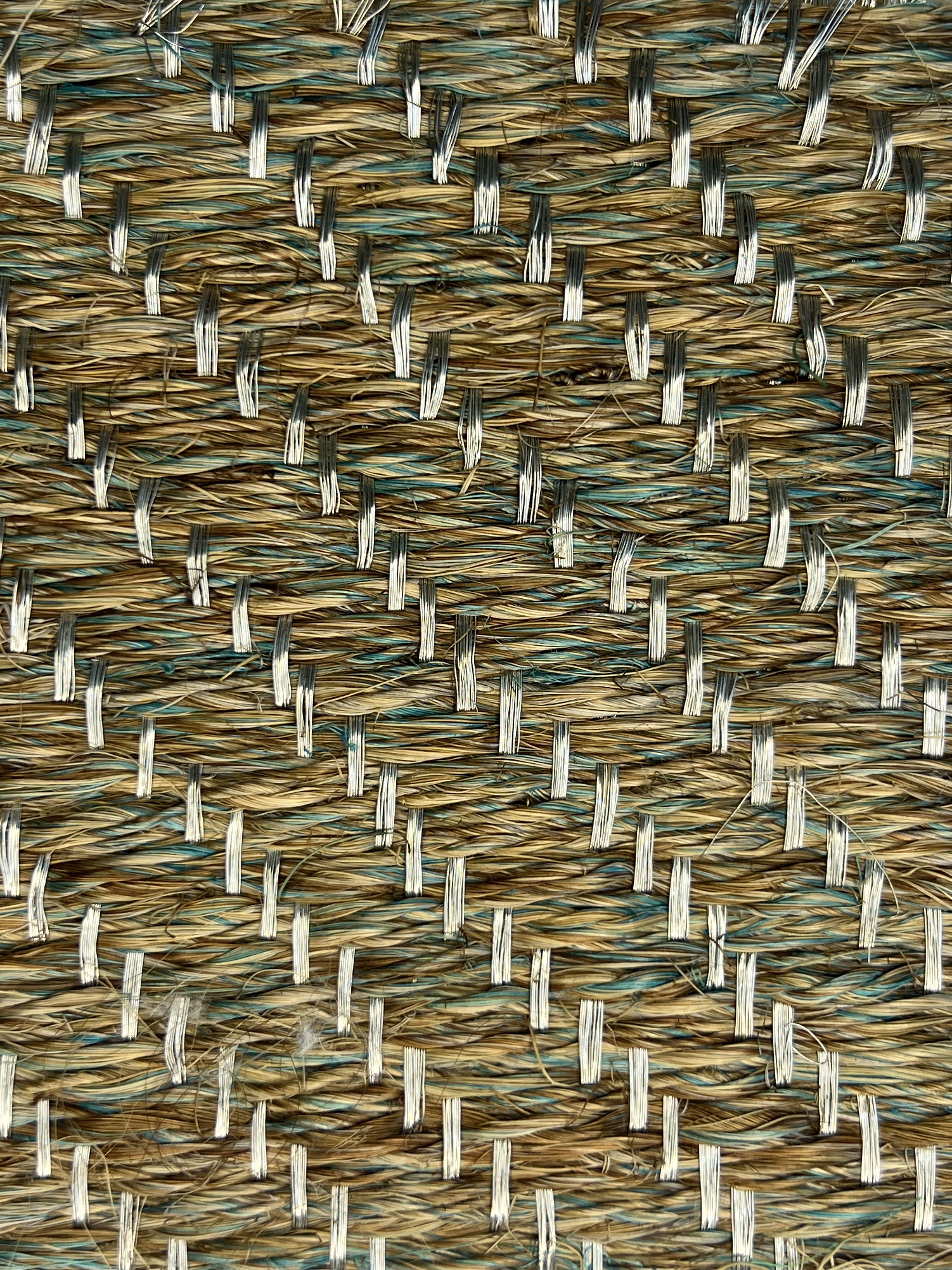 Natural Green-tan Herringbone Weave Area Rug