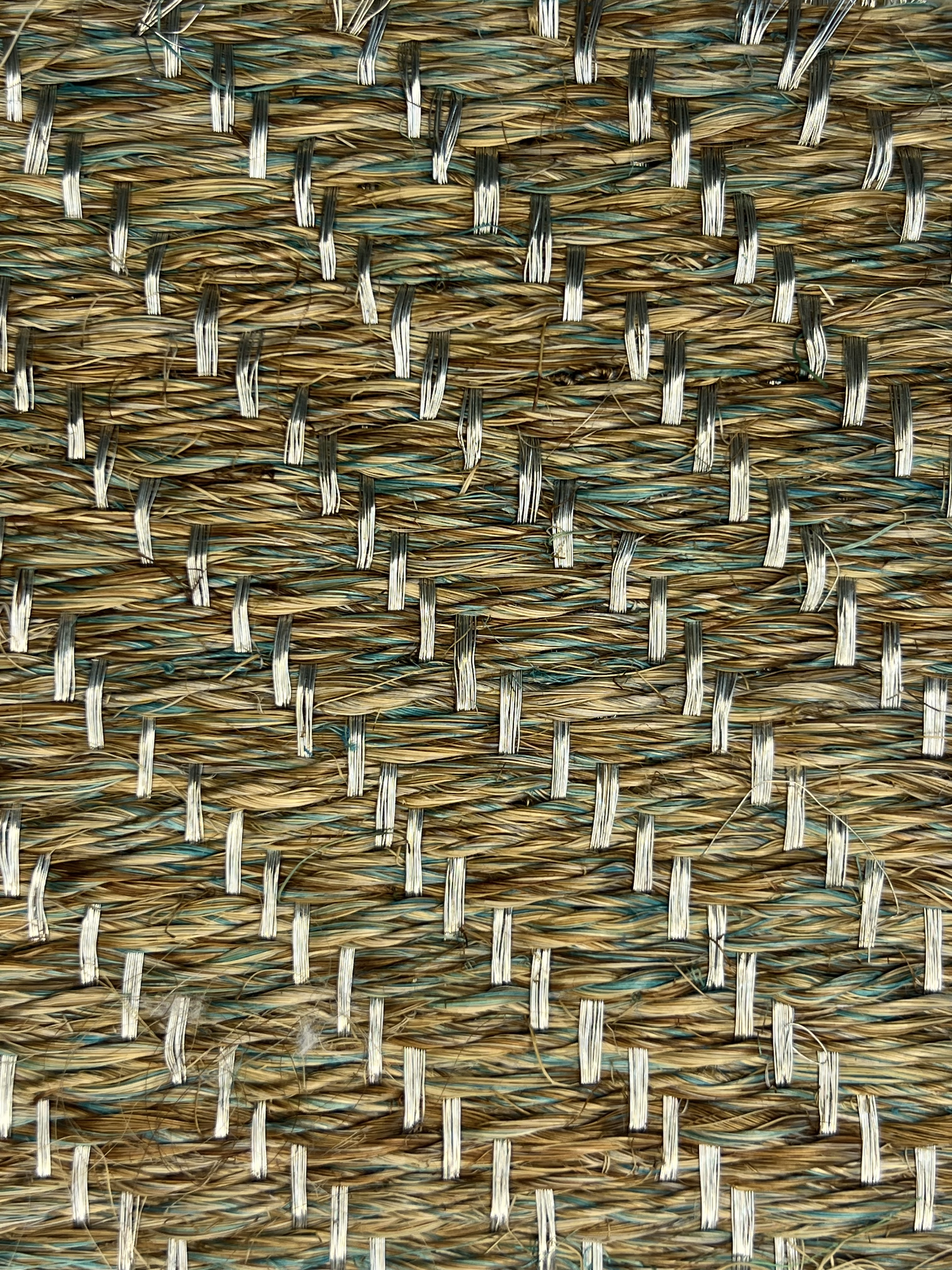 Natural Green-tan Herringbone Weave Area Rug