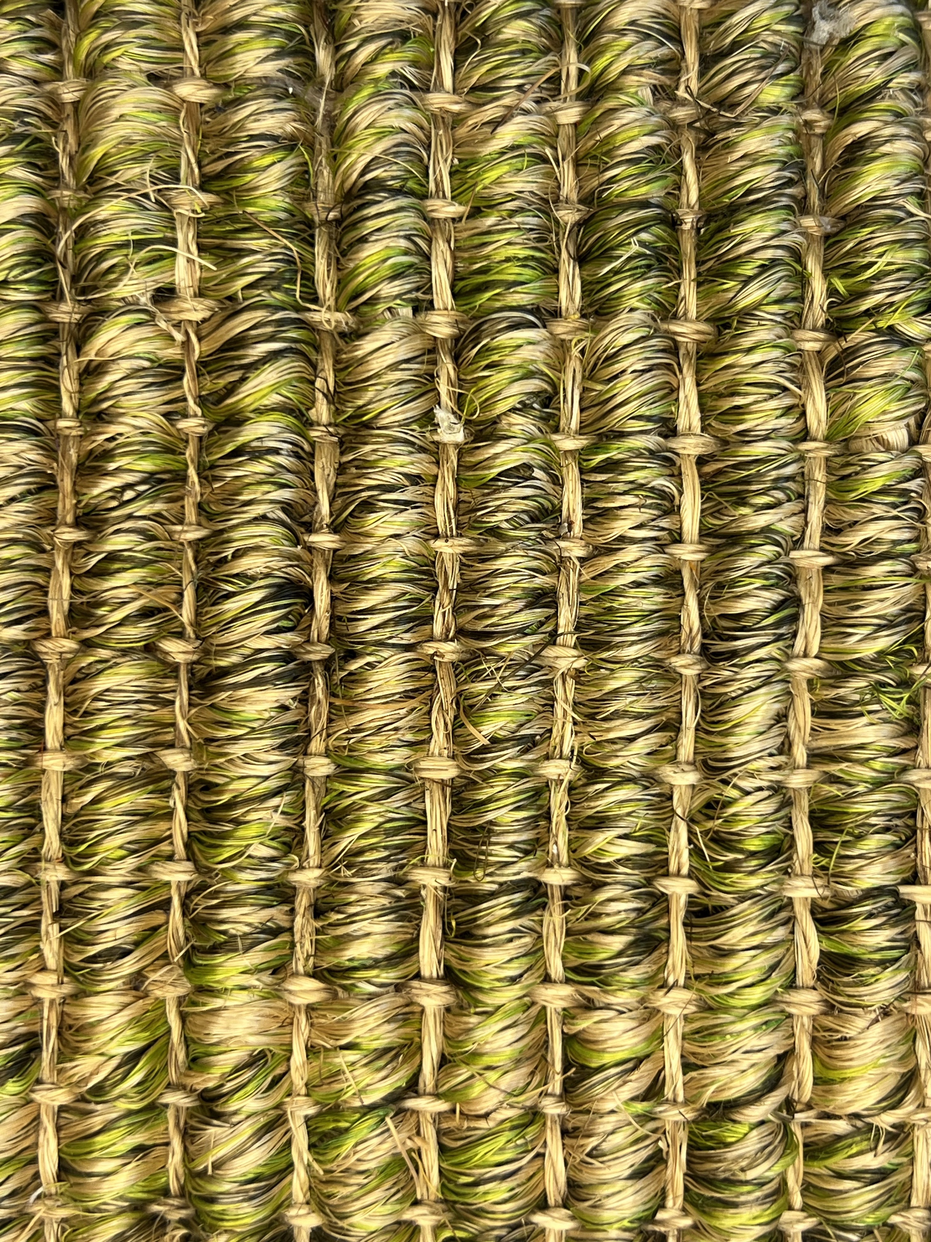 Olive-lime Green and Tan Striped Weave Area Rug