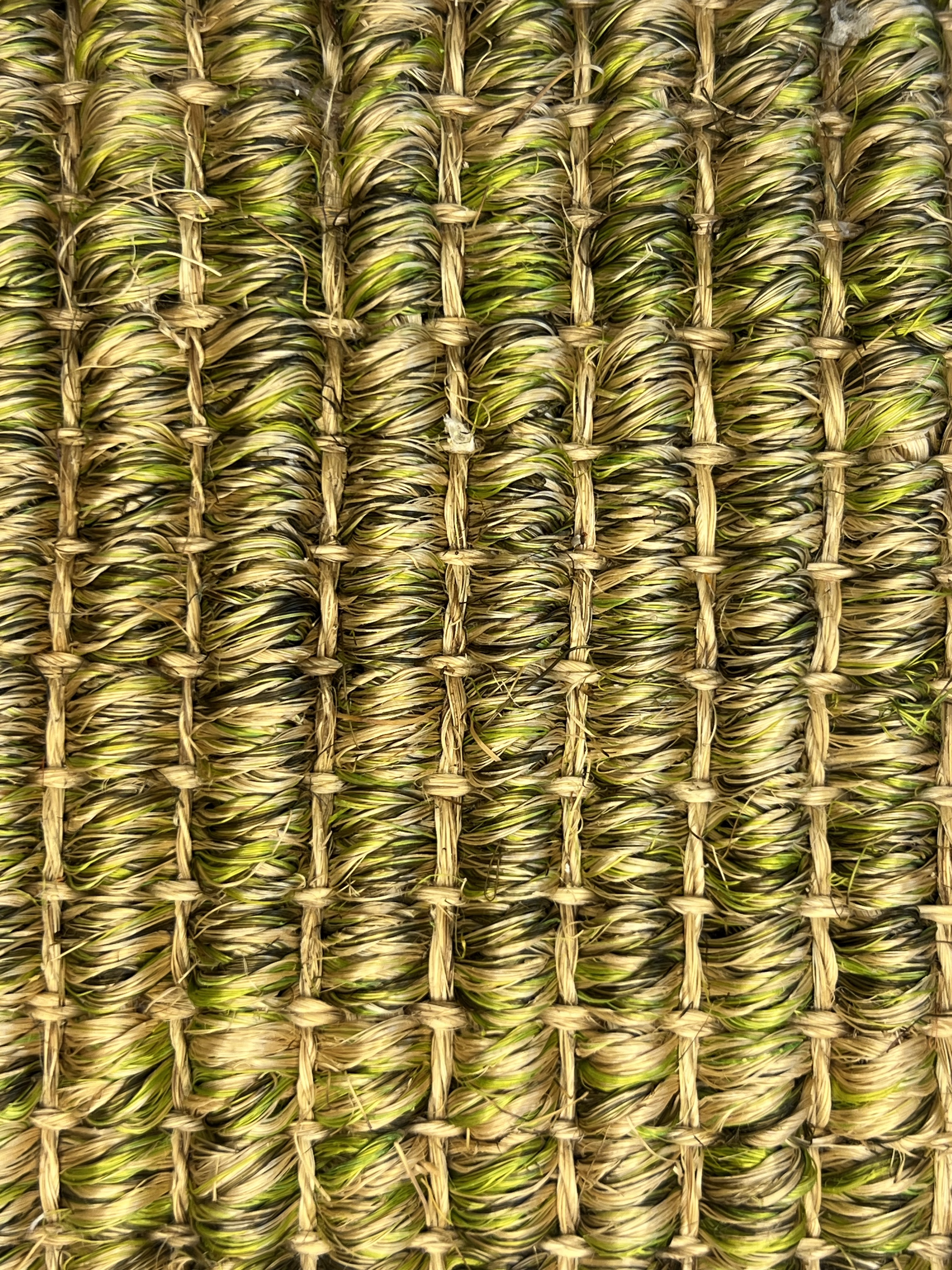 Olive-lime Green and Tan Striped Weave Area Rug
