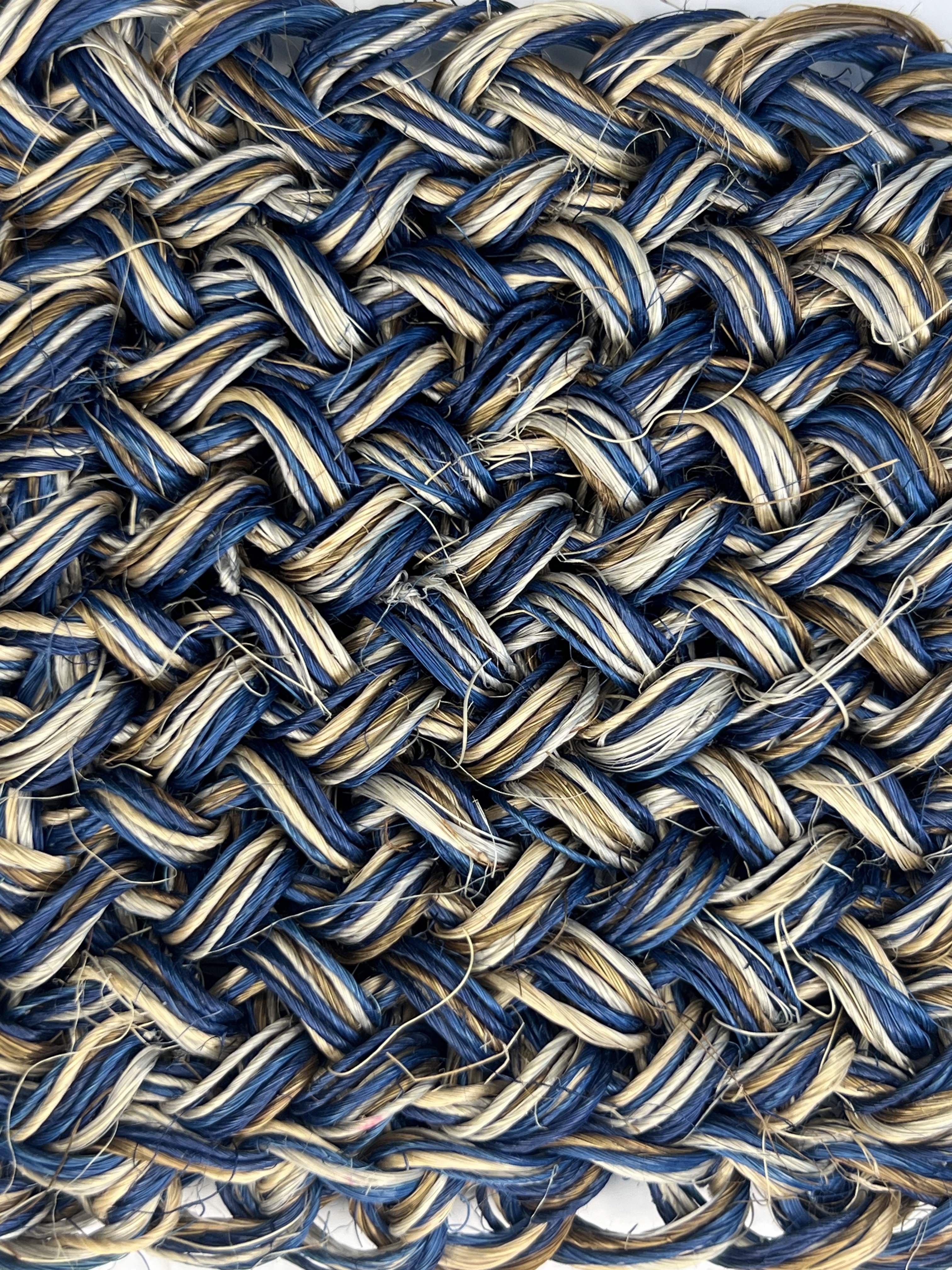 Multicolor Blue and Orange Herringbone Weave Area Rug