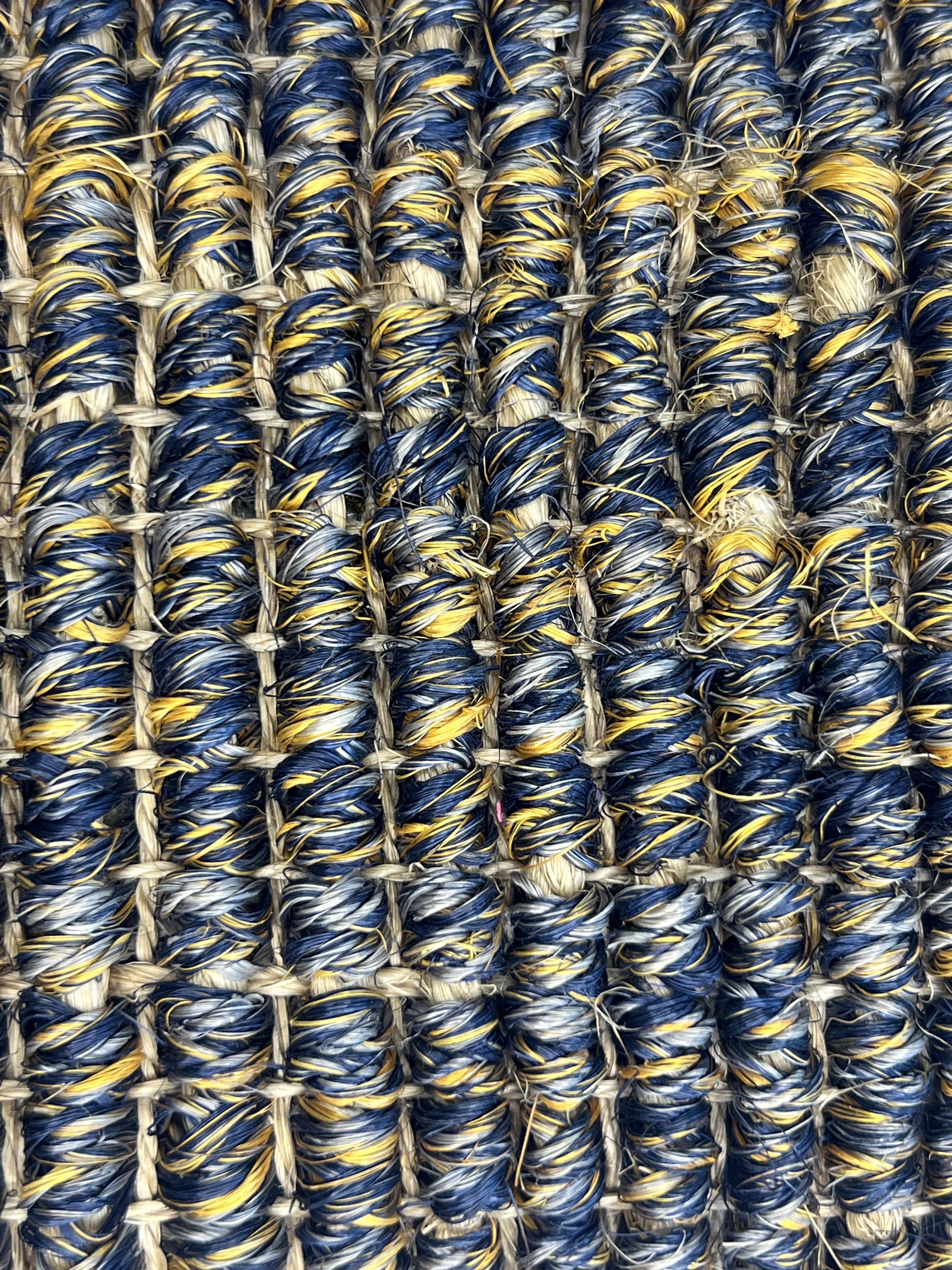 Blue and Natural Melange Basketweave Area Rug